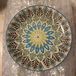 Vintage Pier 1 Imports Ellie Peacock saucers